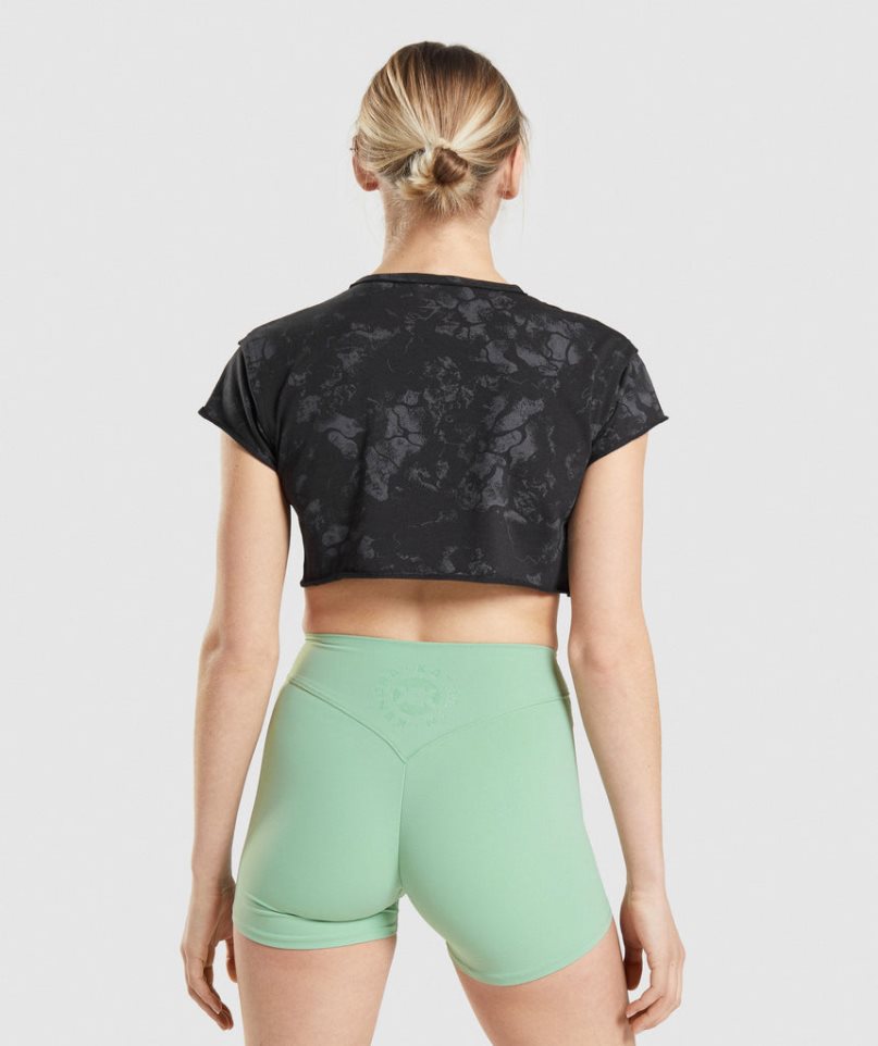 Women's Gymshark KK Fit Raw Cropped Tops Black | CA 3867DA